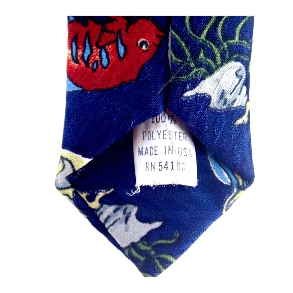 Tropical Ocean Reef Fish Blue Men's Neck Tie 53